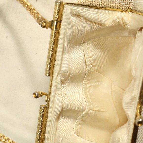 Vintage Gold Tone Pearled Clutch Bag - Picture 6 of 8